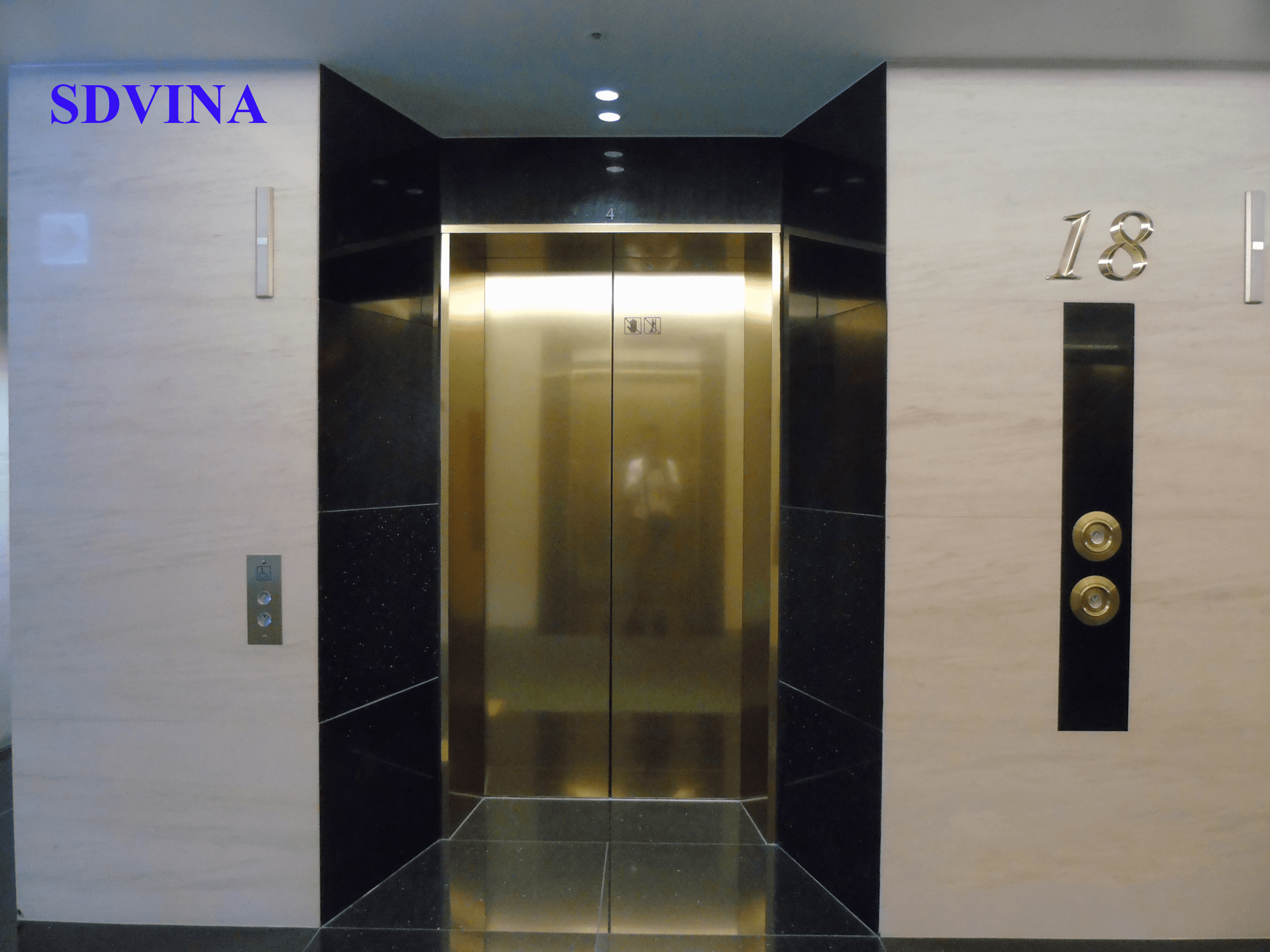 Cửa tầng thang máy inox